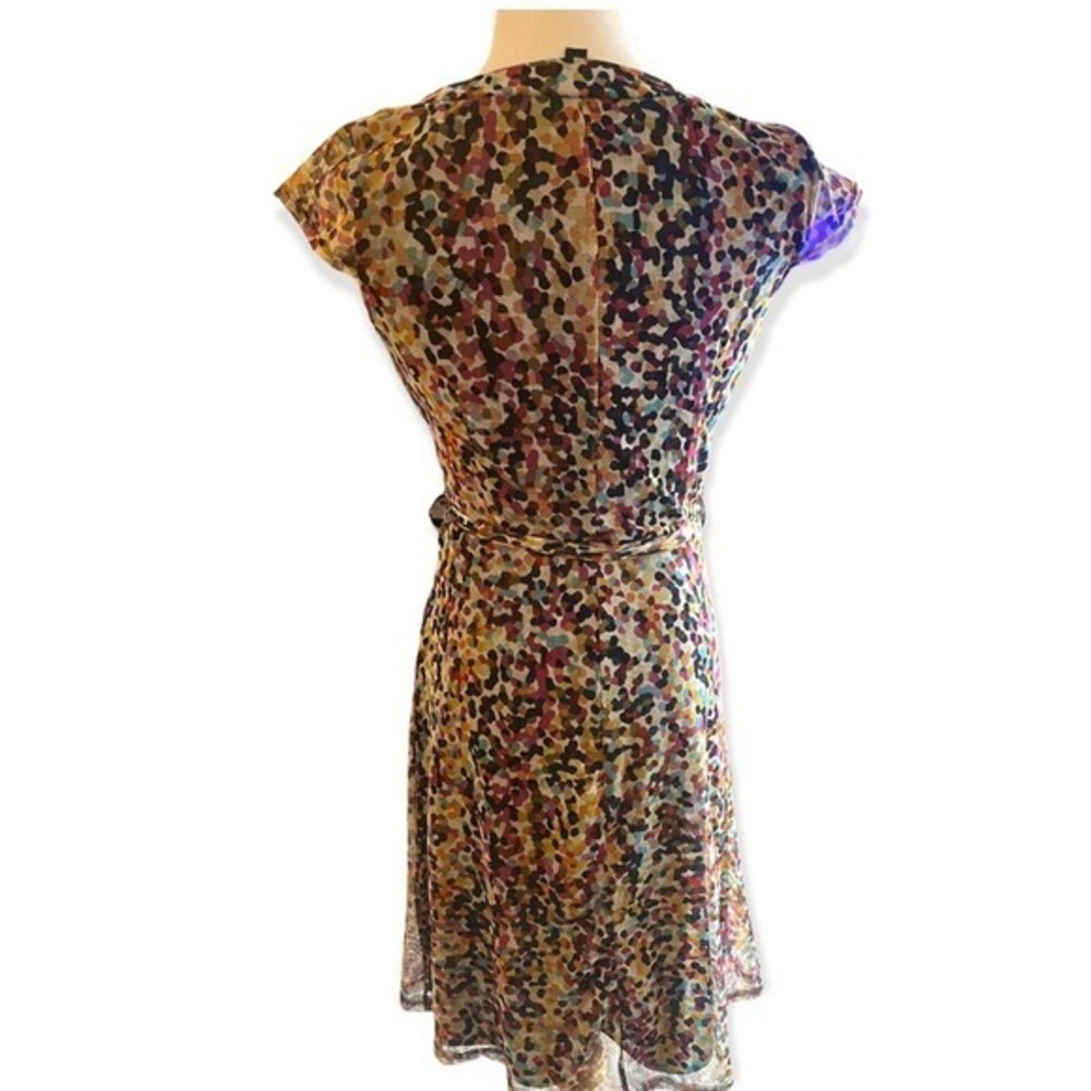 ILE New York Flutter Sleeve Multicolored Spring Tie Dress Size 6 - Picture 3 of 4